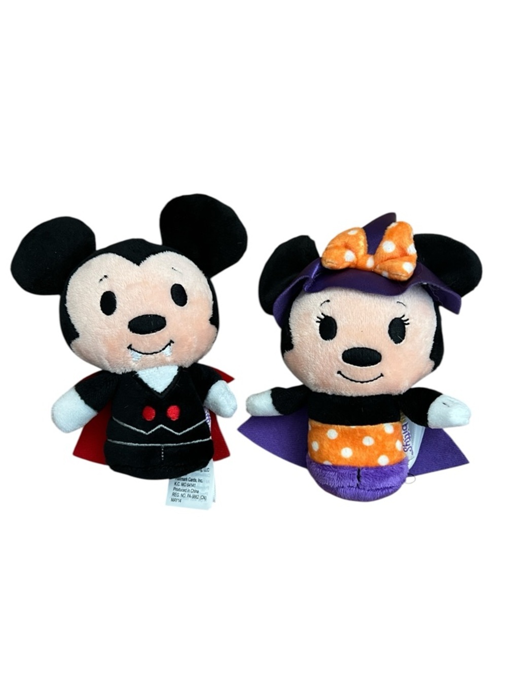 Hallmark Itty Bittys Disney Halloween Mickey Vampire Minnie Witch Plush Set